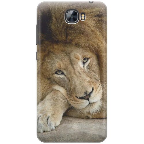 фото Cиликоновый чехол на honor 5a / huawei y5 ii / y5 (2016) / хонор 5а / хуавей у5 2 / у5 2016 с принтом "спокойный лев" gosso