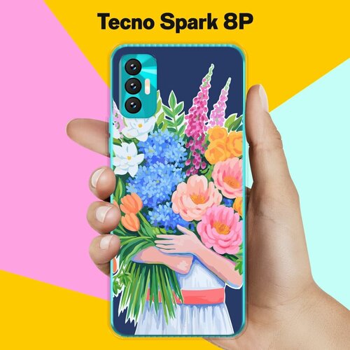 Силиконовый чехол на Tecno Spark 8P Букет цветов / для Техно Спарк 8П тонкий чехол для tecno spark 8p техно спарк 8п силиконовый чехол с защитой модуля камер прозрачный чехол