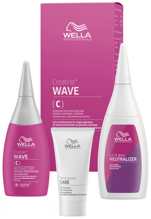 Wella Professionals Набор Creatine+ Wave для для окрашенных и чувствительных  волос, 205 мл