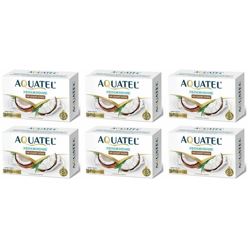 Aquatel Крем-мыло кокосовое молочко кокос, 6 уп., 90 г