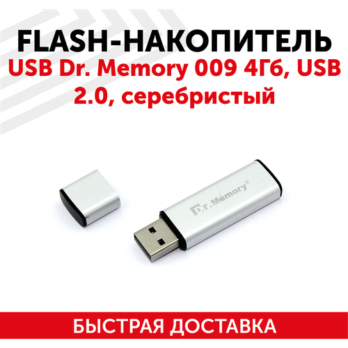 Флешка USB Dr. Memory 009 4Гб, USB 2.0, серебристый