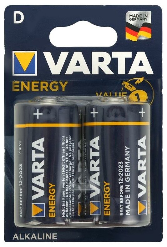 Элемент питания VARTA Energy LR20 D бл 2