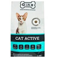 Корм для кошек сухой Gina Cat Active активные, цыпленок, утка, рис, 1 кг