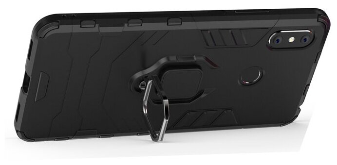 Противоударный чехол с кольцом Panther Case для Xiaomi Mi Max 3 черный