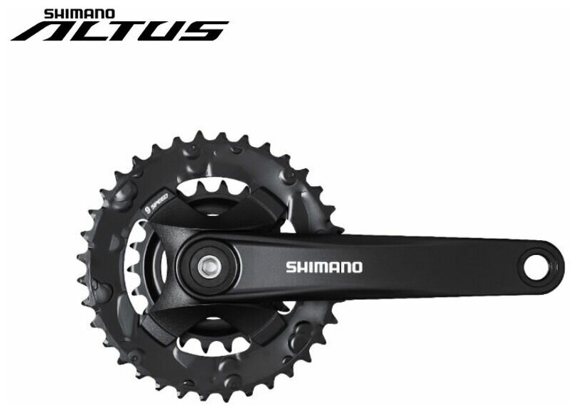 Комплект шатунов (система) SHIMANO FC-MT101-2 ALTUS, 175 мм, 9/16", SQR, 36х22T (черный)