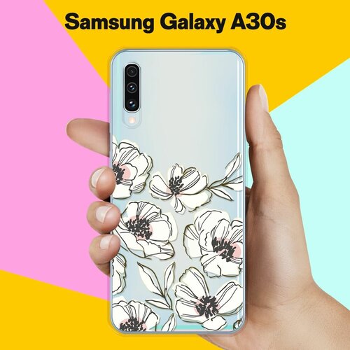 Силиконовый чехол Цветы на Samsung Galaxy A30s