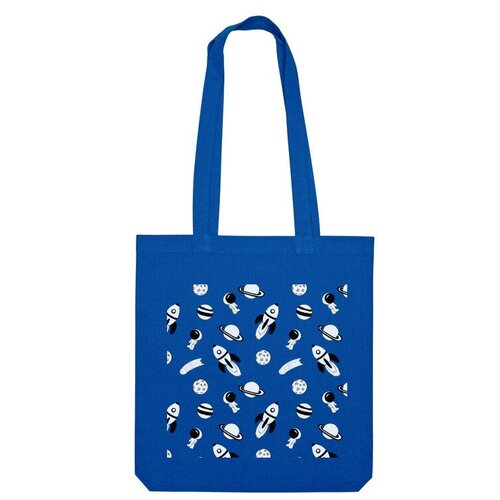 Сумка шоппер Us Basic, синий сумка космический узор фиолетовый