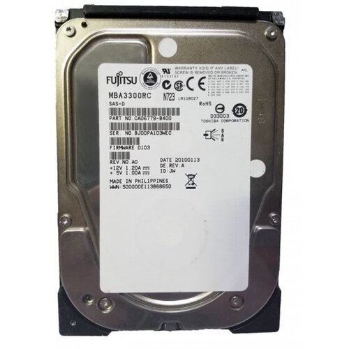 Жесткий диск Fujitsu CA06778-B400 300Gb SAS 3,5 HDD внутренний жесткий диск fujitsu ca06697 b400 ca06697 b400
