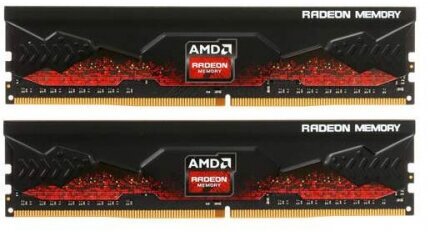 Оперативная память Amd DDR4 16Gb (2x8Gb) 3200MHz pc-25600 R9 Gamers Series Black Gaming (R9S416G3206U2K)