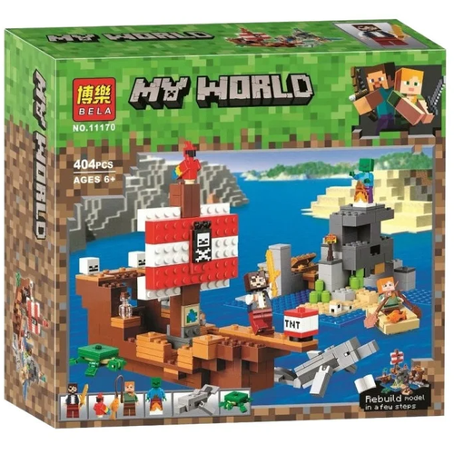 конструктор 1 toy коржик на корабле т19755 Конструктор / Minecraft / Приключения на пиратском корабле