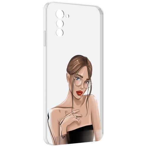 Чехол MyPads девушка-в-очках-с-красивыми-глазами женский для UleFone Note 12 / Note 12P задняя-панель-накладка-бампер