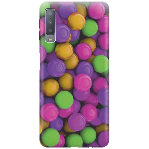 фото Gosso ультратонкий силиконовый чехол-накладка для samsung galaxy a7 (2018) с принтом "разноцветные драже"