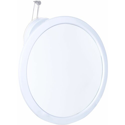 Зеркало подвесное, 16 см, на присоске, пластик, белое, Click