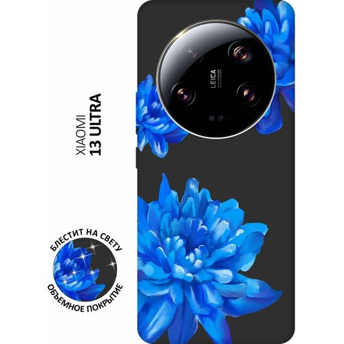 Матовый Soft Touch силиконовый чехол на Xiaomi 13 Ultra, Сяоми 13 Ультра с 3D принтом Amazing Asters черный матовый soft touch силиконовый чехол на xiaomi 13 сяоми 13 с 3d принтом amazing callas черный