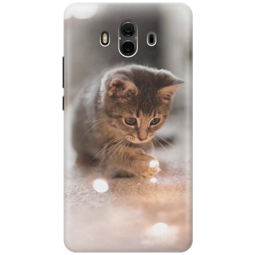 фото Cиликоновый чехол на huawei mate 10 / хуавей мейт 10 с принтом "котенок и свет" gosso