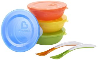 Комплект посуды Munchkin Love-a-bowls (12106), разноцветный