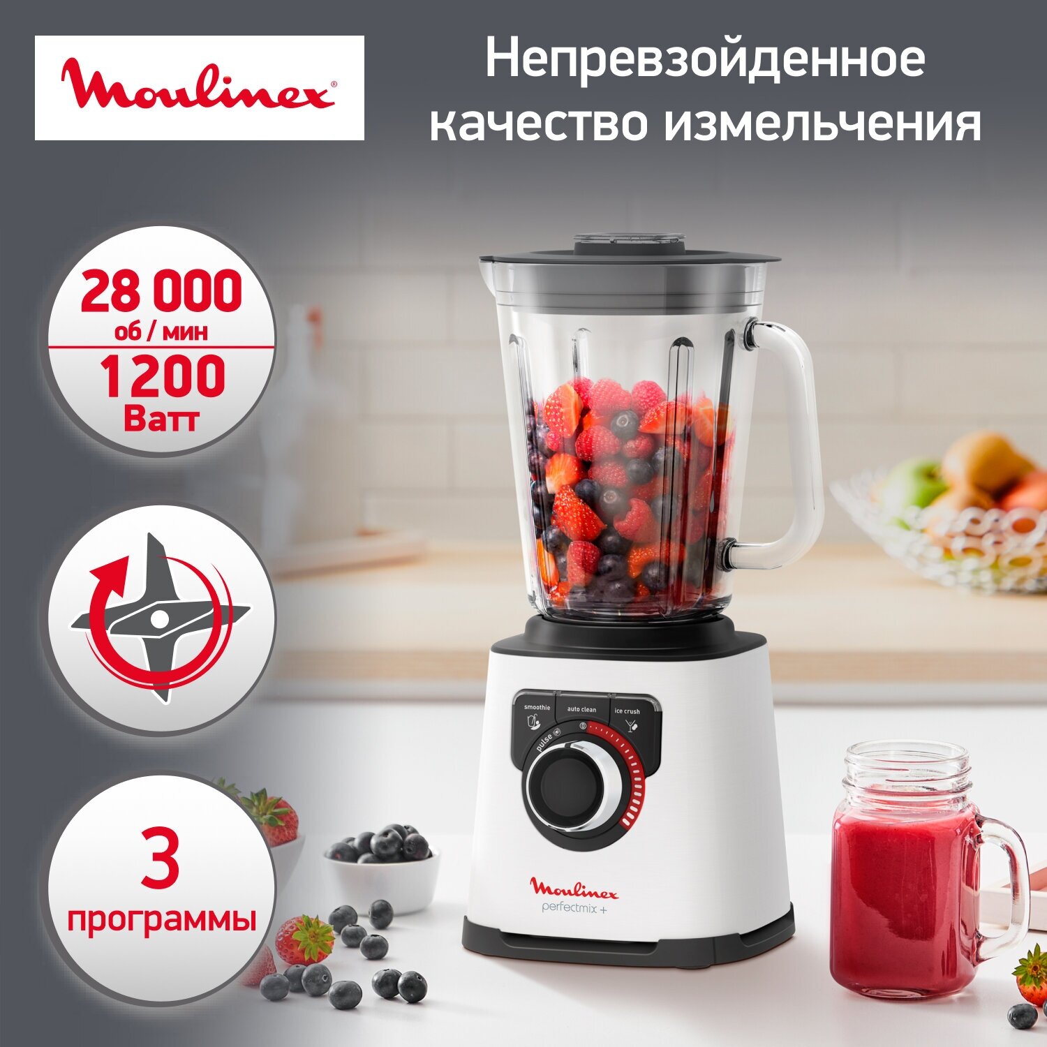 Блендер стационарный Moulinex LM811132 PERFECT MIX