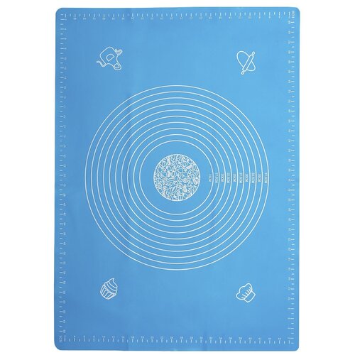 Коврик для раскатки теста 50х70 см голубой 567₽