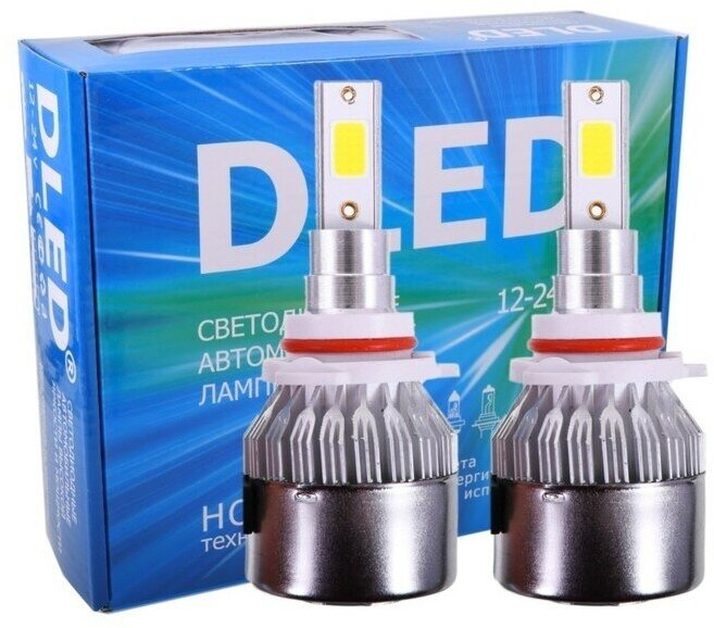 Автомобильная LED лампа DLED H10, C6 Original, 12V, 6500K, в наборе 2 шт