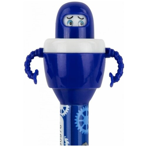 Ручка фигурная шариковая юнландия Робот, корпус ассорти, синяя, пишущий узел 0,7 мм, 143790