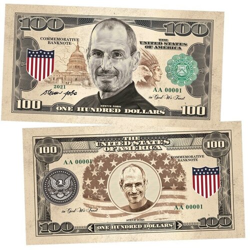 100 долларов (USA Dollars) — США. Стив Джобс (Steve Jobs). Памятная банкнота. UNC