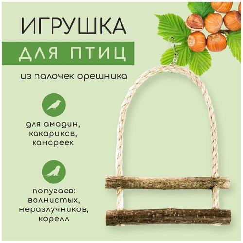 Игрушка для птиц Лесенка две ступеньки