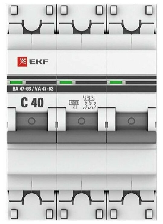 Автоматический выключатель EKF PROxima 3Р 40 А. (С) - фотография № 2