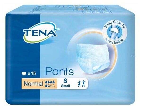 Подгузники-трусы Tena ProSkin Pants Normal Small, объем талии 65-85 см, 15 шт.