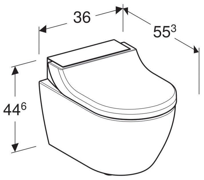 AquaClean Tuma Classic 146.094.11.1 Унитаз подвесной 36х34 см (горизонтальный выпуск) Geberit - фото №8