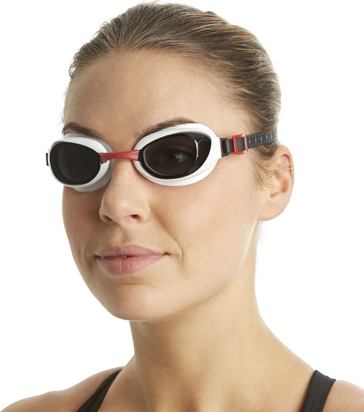 Очки для плавания Speedo Aquapure, линзы дымчатые, оправа бело-черная, 8-090028912