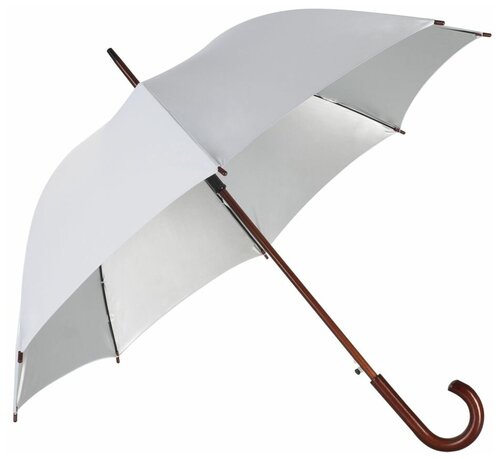 Зонт-трость Unit, полуавтомат, купол 100 см, 8 спиц, деревянная ручка, белый