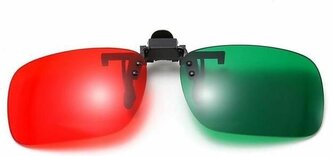 Очки 3D анаглифные с цветными фильтрами, красный - зеленый