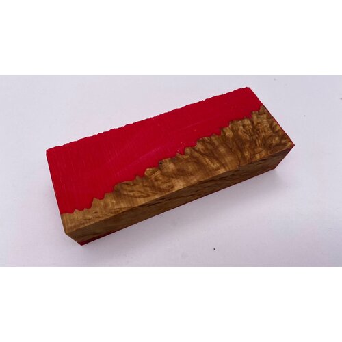 Брусок гибрида продольные стабилизированная карельская берёза + акрил цвета 