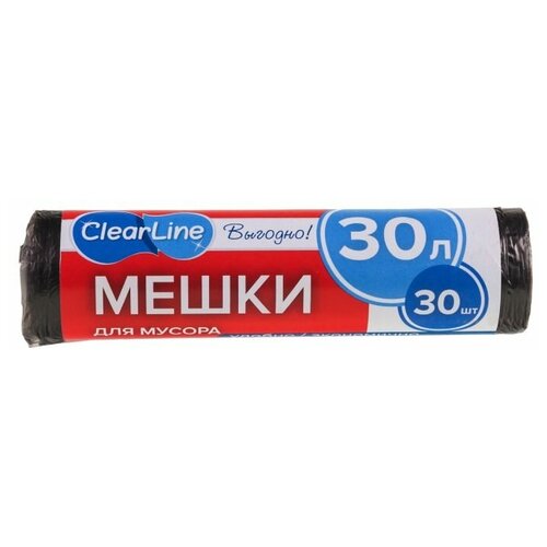 Мусорные мешки эконом 30л/30шт черные Clear Line