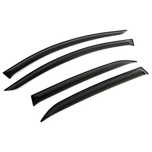 Дефлекторы окон Rival Premium для Renault Logan II седан 2014-2018 2018-н.в./Logan Stepway седан 2018-н.в., листовой ПММА, 4 шт., 34702001