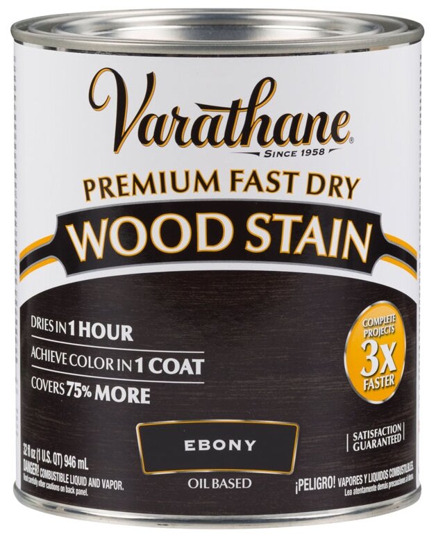 Морилка - Масло Для Дерева Varathane Premium Fast Dry Wood Stain Эбеновое Дерево 0.946л