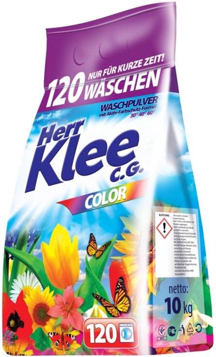 Стиральный порошок для цветного 10 кг Herr Klee C.G. Color - 120 стирок (Германия)