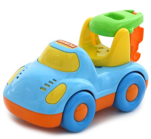 Машинка Полесье Дружок (47076), 24.5 см, голубой/желтый/оранжевый