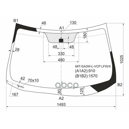 Стекло Лобовое Mitsubishi Asx 10- / Citroen C4 Aircross 12-16 / Peugeot 4008 12-15 XYG арт. MIT-GA3W-L-VCP LFW/X
