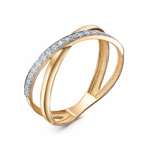 Кольцо Яхонт, золото, 585 проба, фианит, размер 17, бесцветный кольцо обручальное яхонт золото 585 проба размер 17