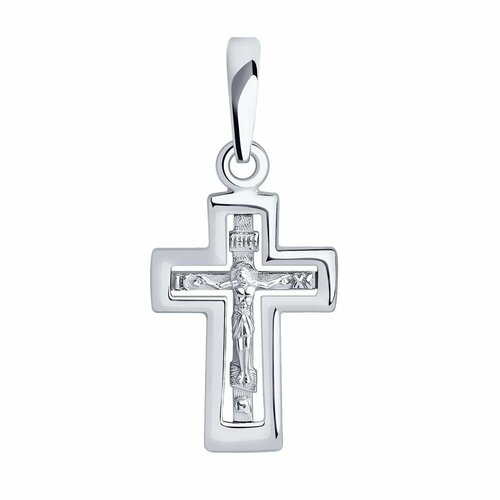 фото Подвеска-крест из белого золота яхонт ювелирный арт. 237460