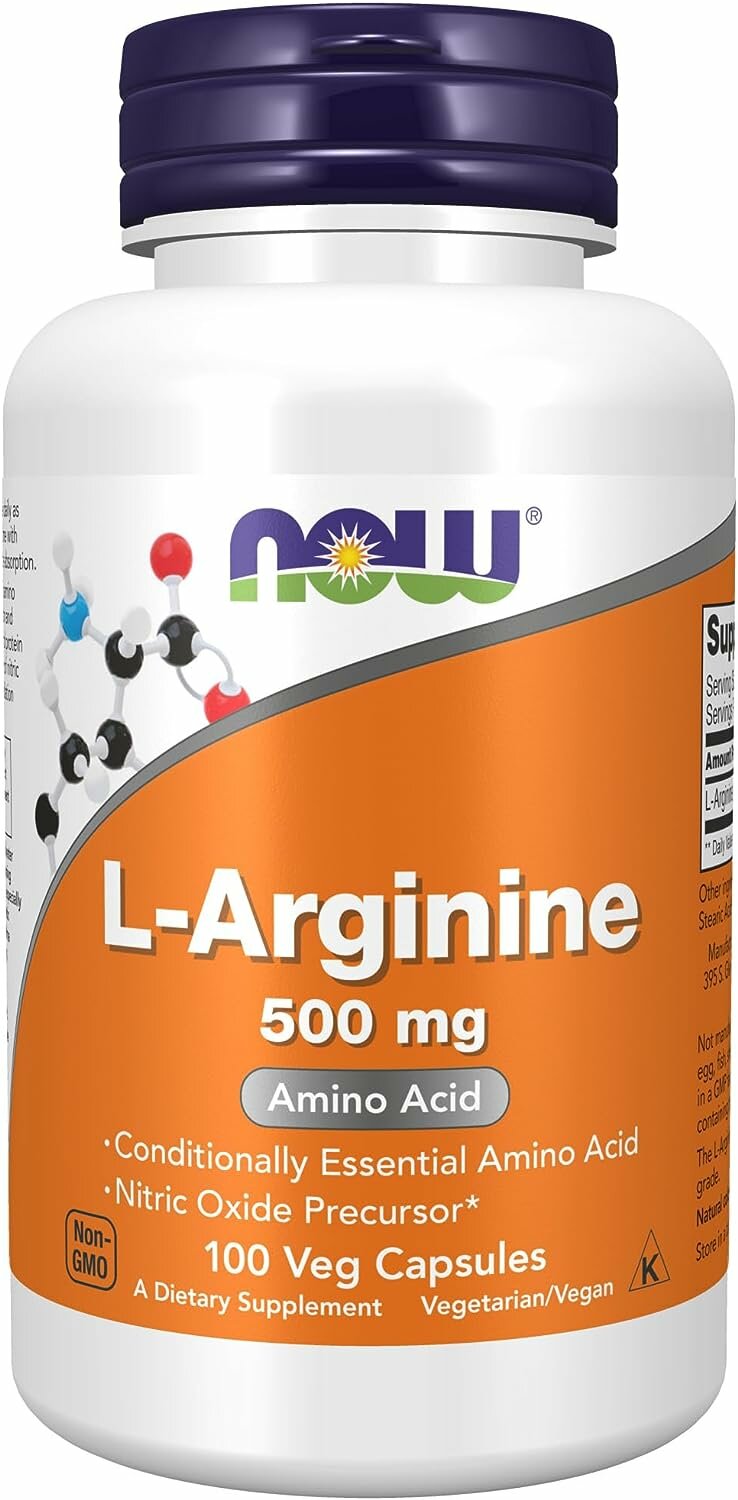 Аргинин Аминокислота 500 мг NOW Arginine 100 кап