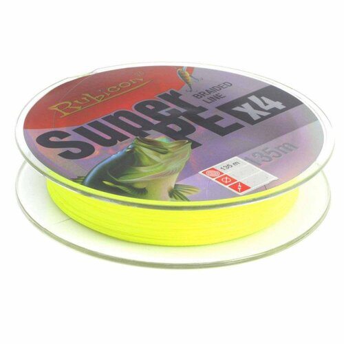 Плетеный шнур для рыбалки RUBICON Super PE 4x 135 м yellow, 0,22mm