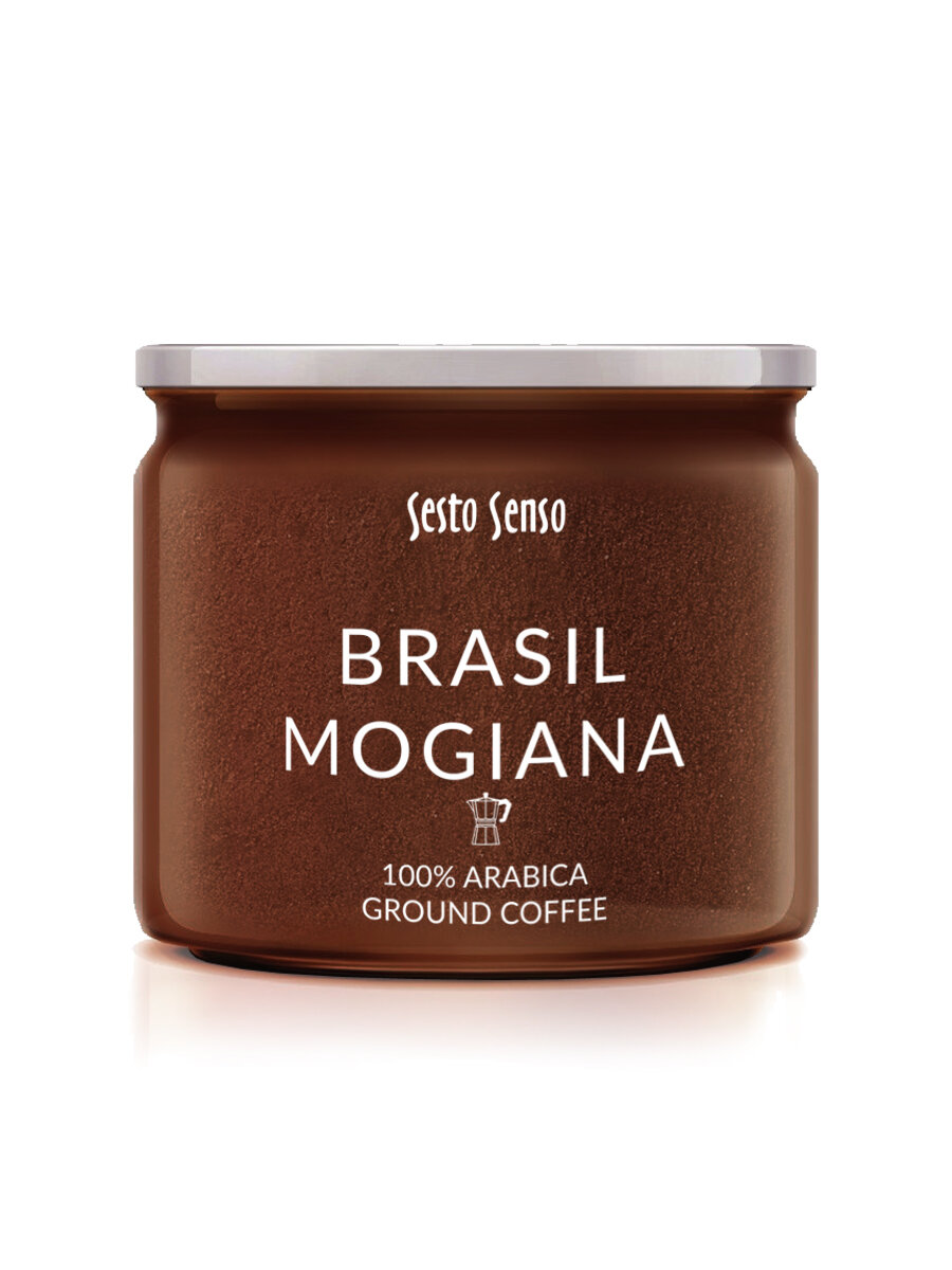 Sesto Senso Кофе молотый для гейзерной кофеварки Brasil Mogiana, 170 гр - фотография № 1