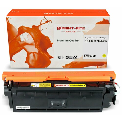 Print-Rite PR-040 H YELLOW картридж лазерный (Canon 040HY - 0455C001) желтый 10000 стр картридж nv print 040 y для canon i sensys lbp 710cx i sensys lbp 712cx 5400стр желтый