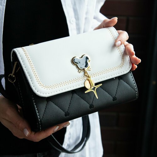 фото Сумка кросс-боди lero, фактура гладкая, черный