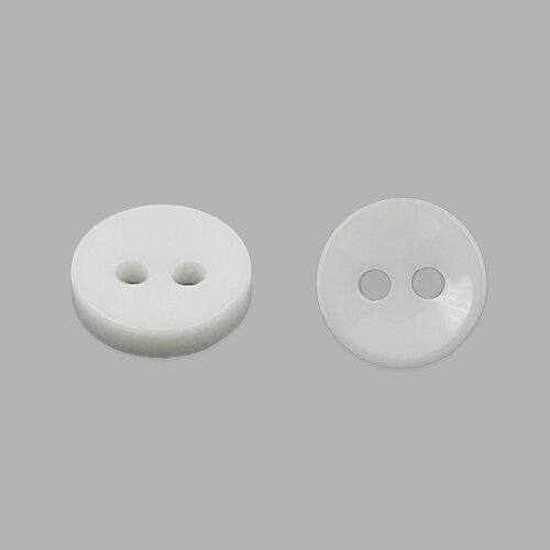 NE74 Пуговица 14L (9мм) 2 прокола, пластик (White (белый)), 144 шт