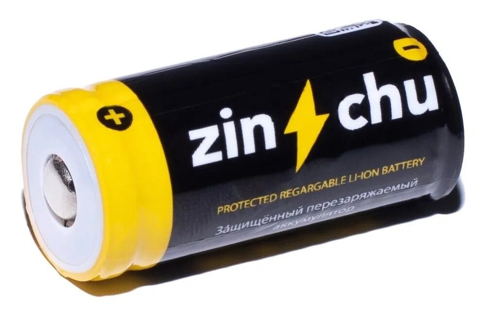 Литий-ионный аккумулятор ZINCHU RCR123A/16340 700мАч с защитой