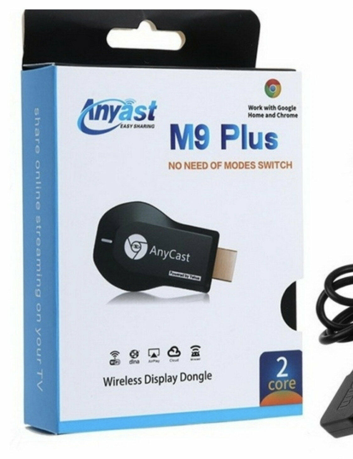 Медиаплеер ресивер WiFi HDMI AnyCAST M9 Plus Display Dongle (Черный)