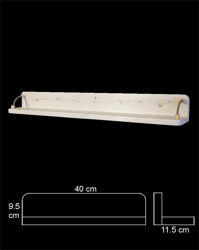 Деревянная полка TOPSFIELD WHITE 400 х 115 х 95 , настенная полка , полка для кухни , полка для детской
